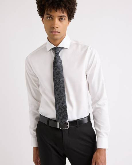 Regular Tie with Tonal Floral Pattern