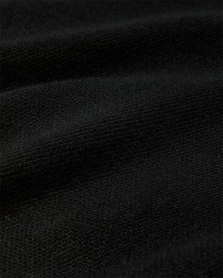 Mock-Neck Sweater with Bell Elbow Sleeves