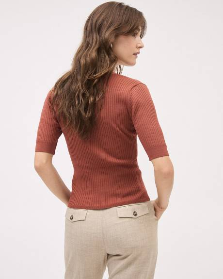 Pull C&ocirc;tel&eacute; &agrave; Manches aux Coudes