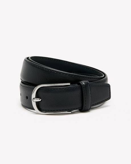 Ceinture habillée en Cuir avec Boucle Arrondie