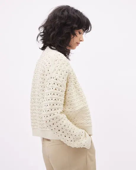Classic Open Cardigan with Fancy Stitches
