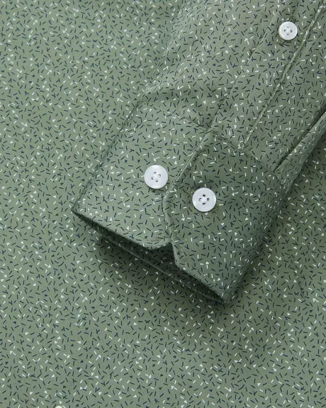 Chemise Habillée à Coupe Étroite à Micro Motif Géométrique