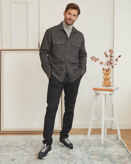 Tailored Fit Overshirt With Snap Buttons
