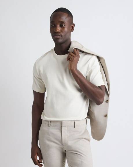 Refined Solid Interlock Cotton Crew-Neck Tee