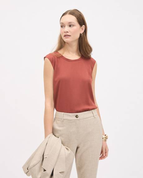 Blouse &agrave; Manches Tr&egrave;s Courtes et Col Rond