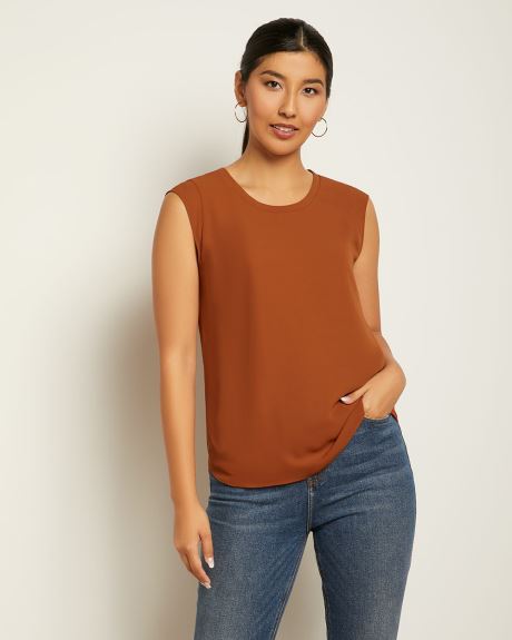 Solid Cap Sleeve Blouse