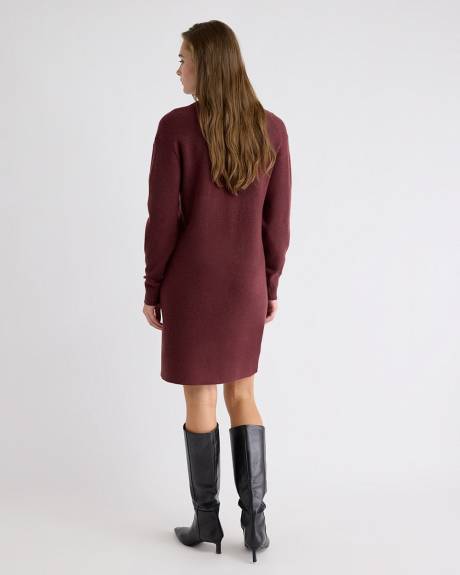 Robe Courte à Manches Longues et Col V