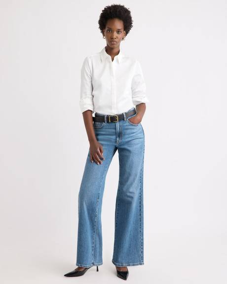 Fitted Long-Sleeve Poplin Blouse