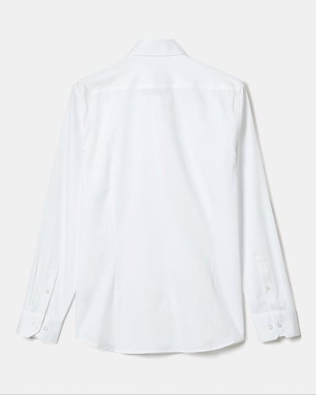 Chemise Habillée Blanche à Coupe Étroite avec Épingle de Col