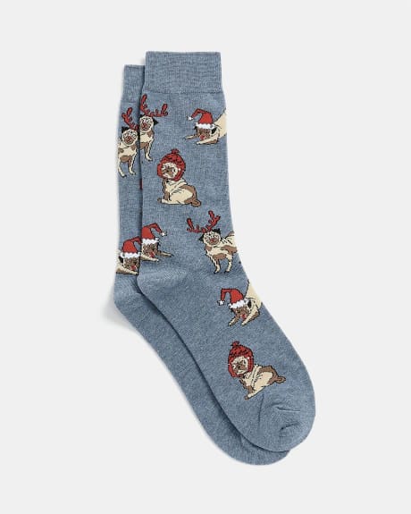 Christmas Pugs Socks