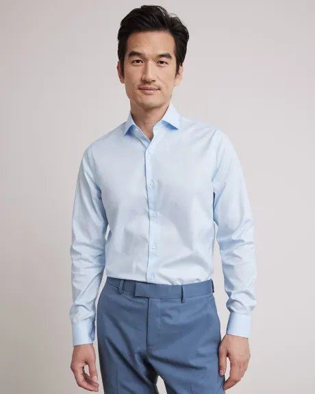 Slim-Fit Solid Sateen Dress Shirt