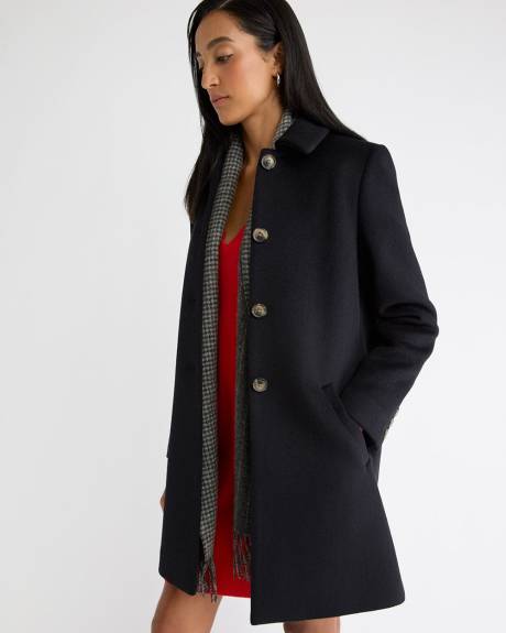 Wool-Blend Preppy Coat
