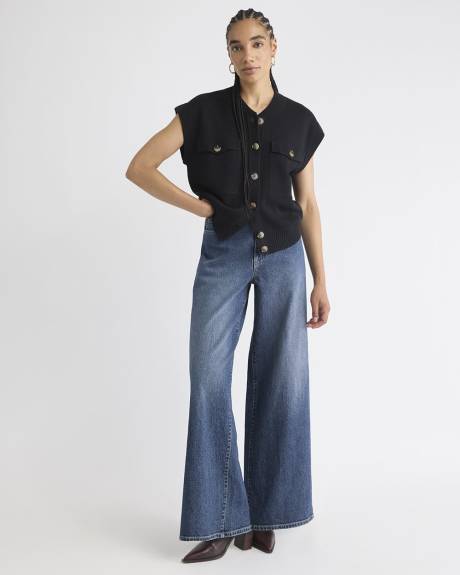 Cardigan Aviateur Sans Manches