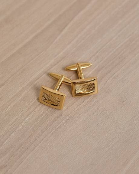 Rectangular Golden Cuff Links