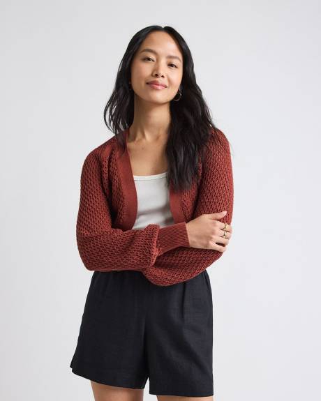Long-Sleeve Open-Stitch Bolero
