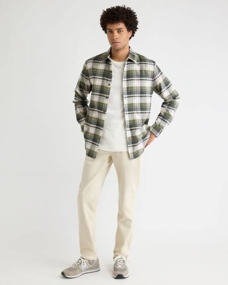 Chemise Carreautée Verte à Coupe Régulière en Flanelle