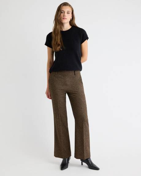 Mid-Rise Flare-Leg Herringbone Pant
