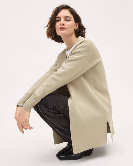 Cardigan Long Ouvert &agrave; Manches Longues