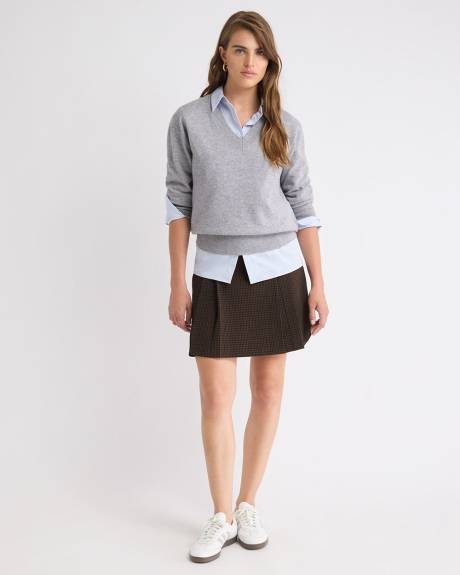 Ultra High-Rise Pleated Plaid Twill Skirt