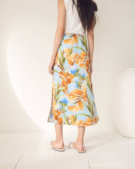 High-Rise A-Line Midi Skirt