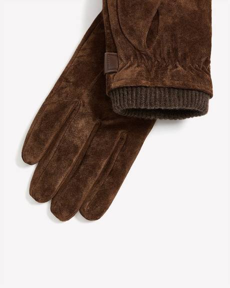 Suede Gloves with Tab