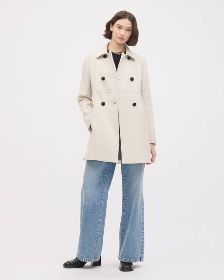 Double-Breasted Caban Twill Coat