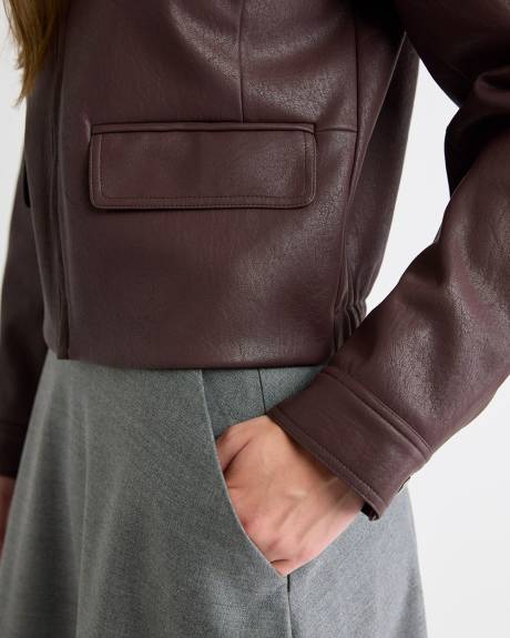 Short Faux Leather Jacket