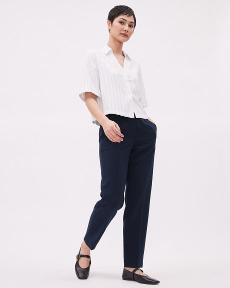 Mid-Rise Tapered-Ankle-Leg Dressy Jogger