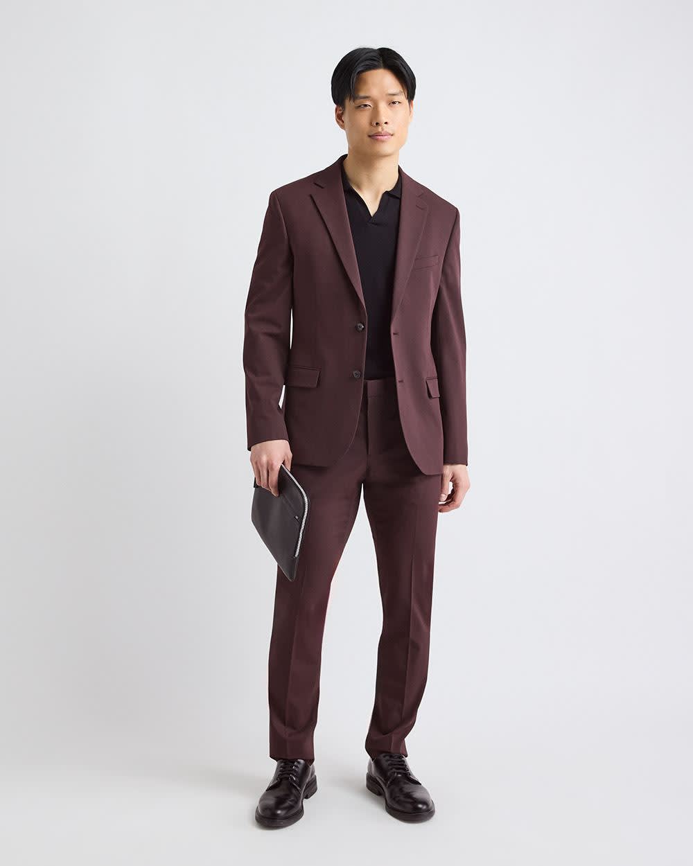 Slim-Fit Deep Berry Suit Pant