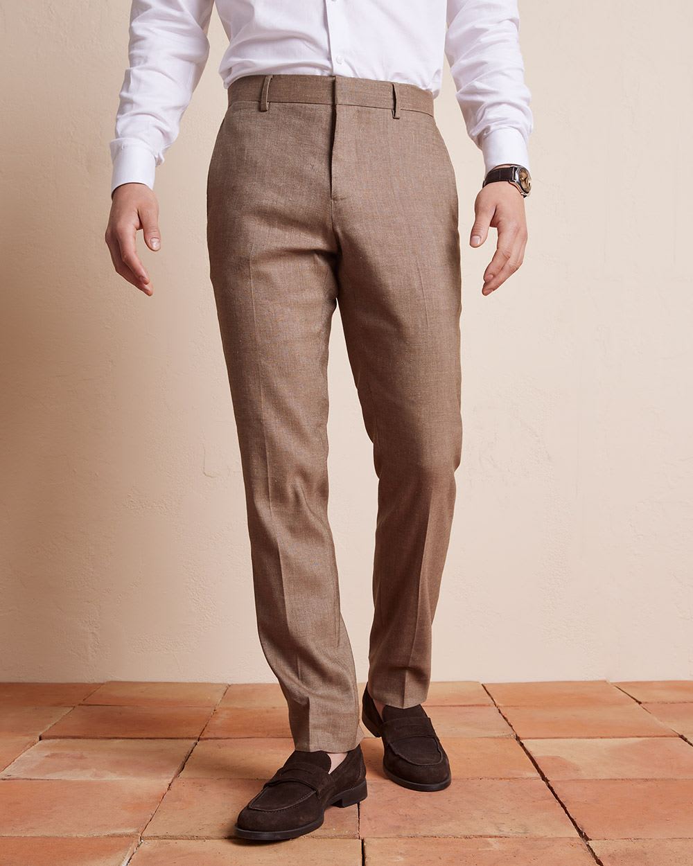 Slim Fit Stretch Linen Suit Pant