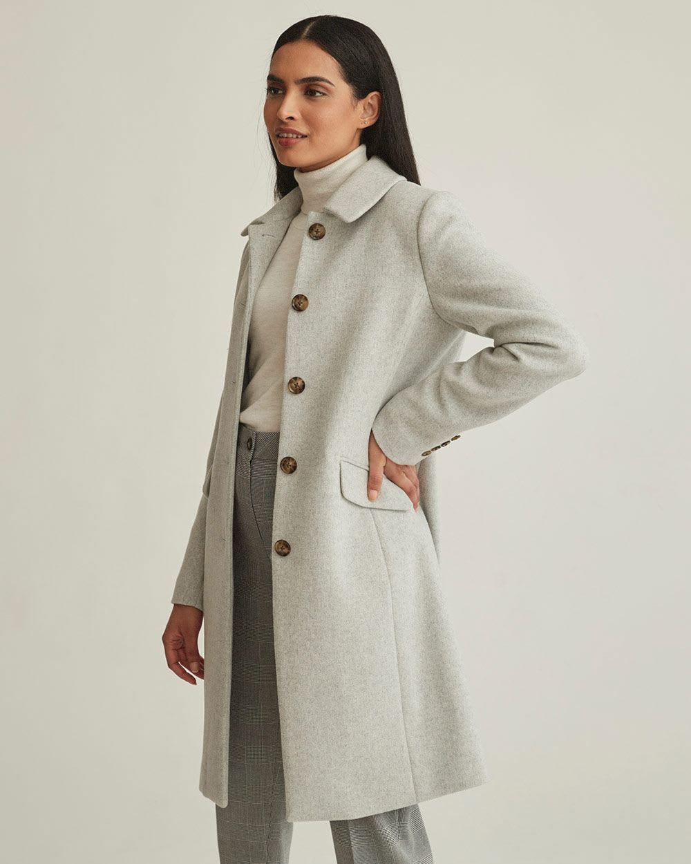 Classic Wool Fitted Preppy Coat