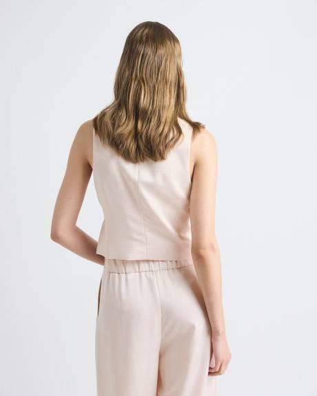 Sleeveless Short Satin Vest