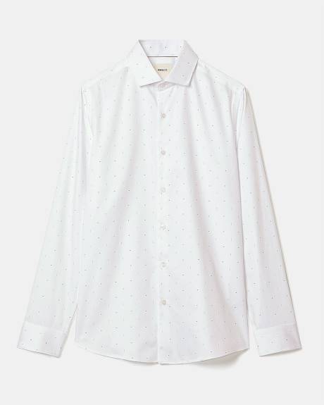 Slim-Fit Dress Shirt with Micro Geo Print