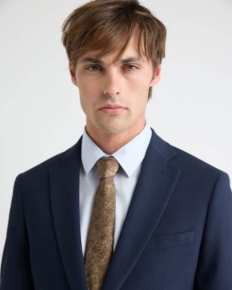 Taupe Skinny Tie with Floral Pattern