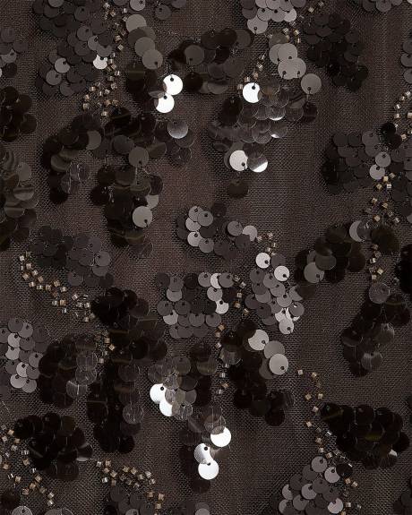 High-Rise Sequins Midi Skirt