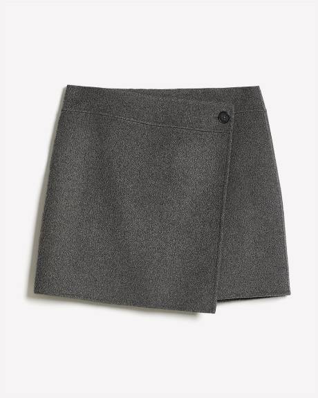 Melton Wrap Mini Skirt