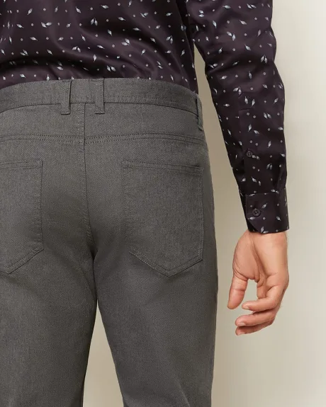 Pantalon Texturé 5 Poches Coupe Droite