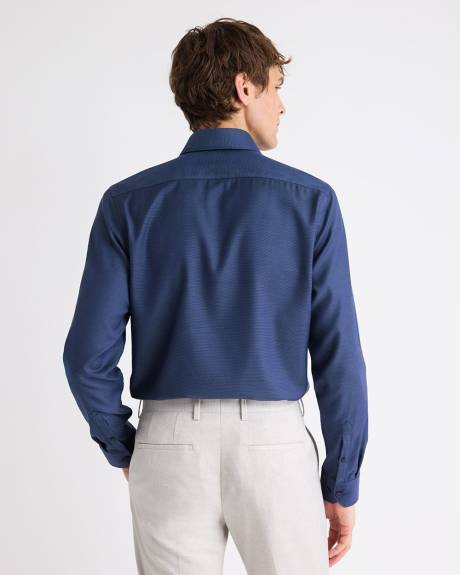 Chemise Habill&eacute;e &agrave; Coupe Ajust&eacute;e en Dobby &agrave; Deux Tons