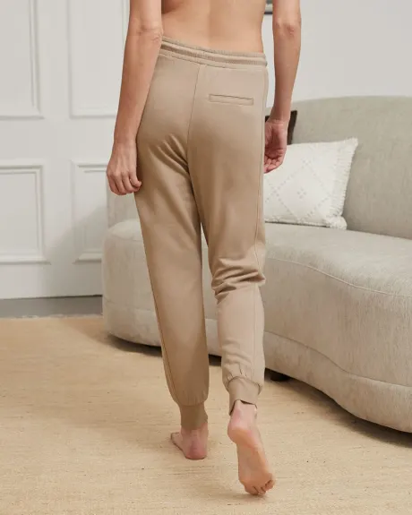 Mid-Rise Elastic Waist Jogger Pant with Ribbed Cuffs - 28"
