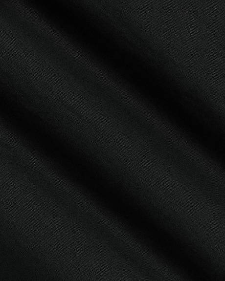 Mix-Media Sleeveless Midi Dress with Bubble Hem