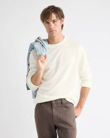 Long-Sleeve Crew-Neck Waffled Tee