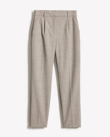 Taupe Tapered-Leg High-Rise Ankle Pant