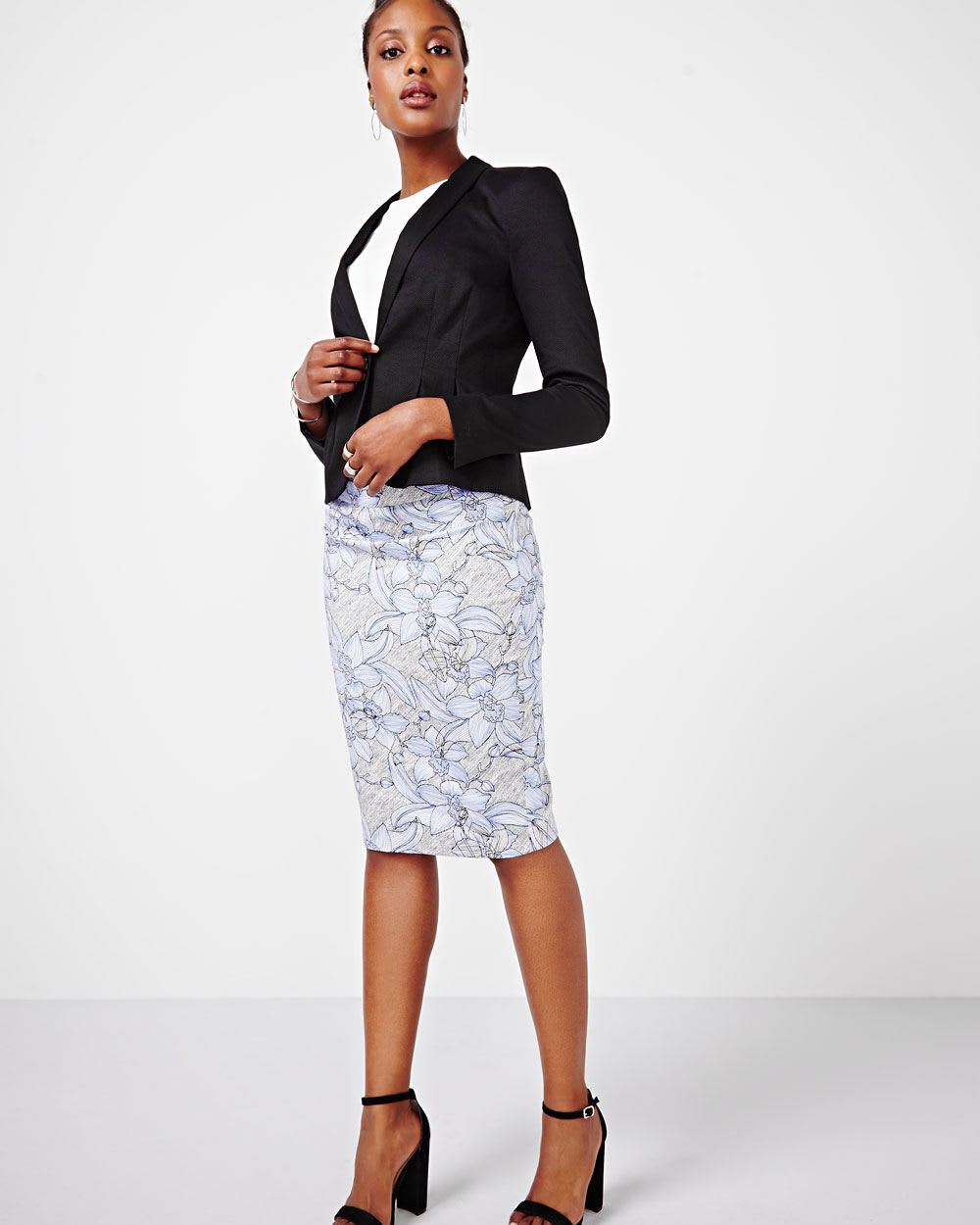 Stretch Pique Floral Skirt | RW&CO.