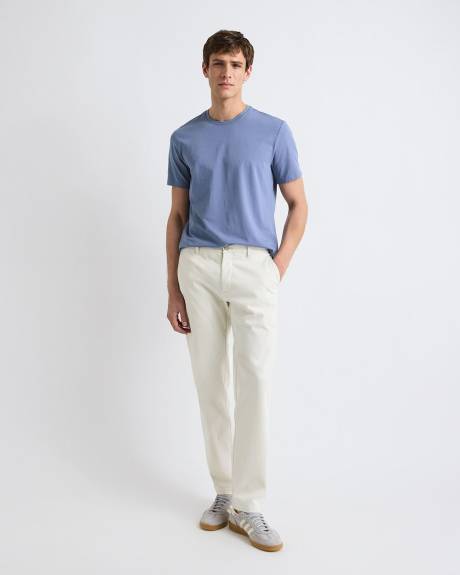 T-Shirt Uni &agrave; Col Rond en Coton Supima (R)