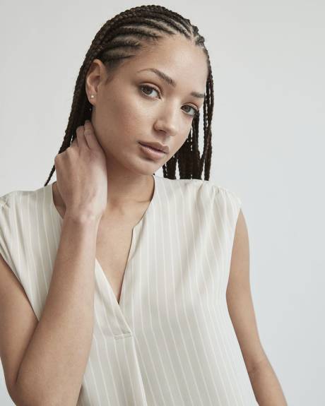 Silky Crepe Split V-Neck Cami