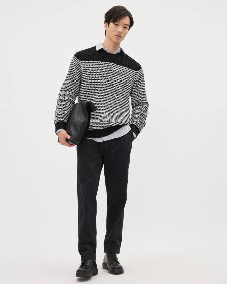 Striped Long-Sleeve Crew-Neck Sweater