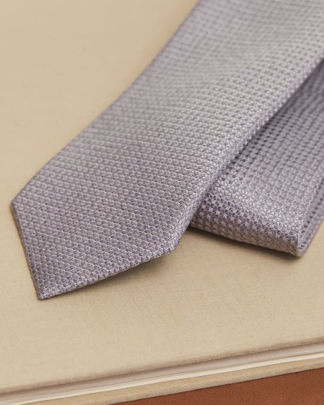 Cravate Régulière Texturée à Motif Lavande Ton sur Ton
