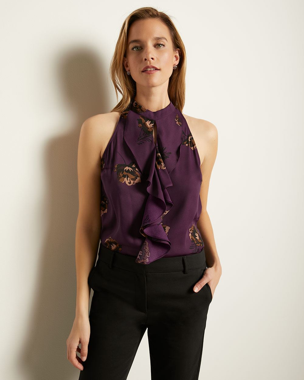 Sleeveless Jabot Blouse RW&CO.