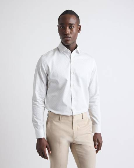 Tailored-Fit Dress Shirt with Micro Geo Print