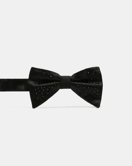 Black Bow Tie With Tonal Diamonds